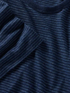 Short-Sleeve Vintage Chambray Tee - Navy Cove Stripe