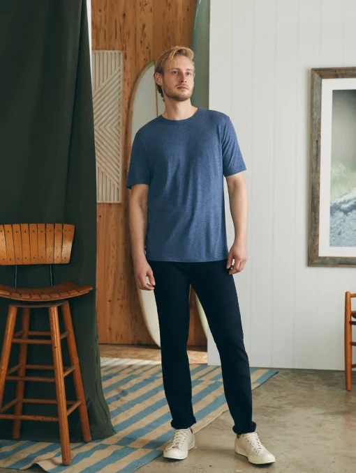 Short-Sleeve Vintage Chambray Tee - Glacial Navy Heather