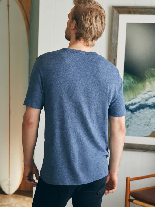 Short-Sleeve Vintage Chambray Tee - Glacial Navy Heather
