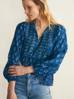 Silk Blend Solstice Top - Sunburst Mix Print