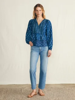 Silk Blend Solstice Top - Sunburst Mix Print