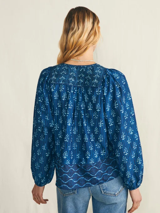 Silk Blend Solstice Top - Sunburst Mix Print