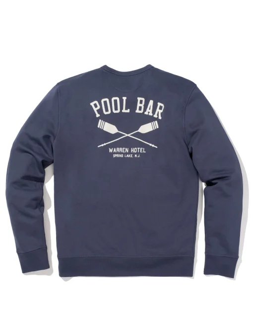 Spring Lake Long-Sleeve Terry Pool Bar Crewneck - Dune Navy