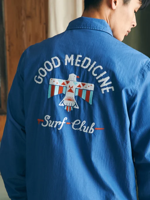 Steven Paul Judd Good Medicine Sunwashed Coaches Jacket - Marine Blue