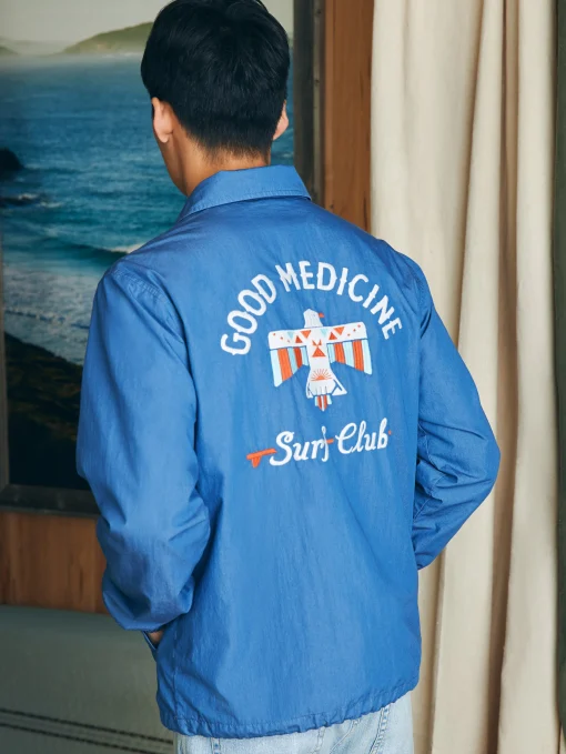 Steven Paul Judd Good Medicine Sunwashed Coaches Jacket - Marine Blue