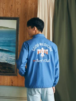 Steven Paul Judd Good Medicine Sunwashed Coaches Jacket - Marine Blue