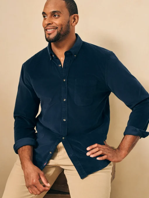 Stretch Corduroy Shirt - Blue Nights