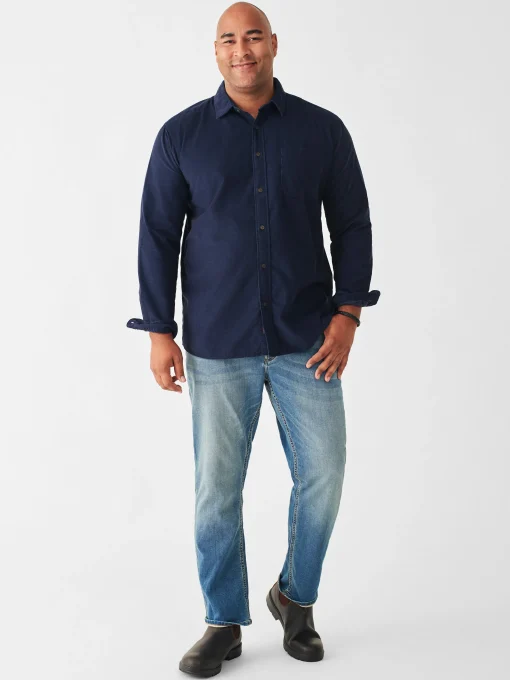 Stretch Corduroy Shirt - Navy
