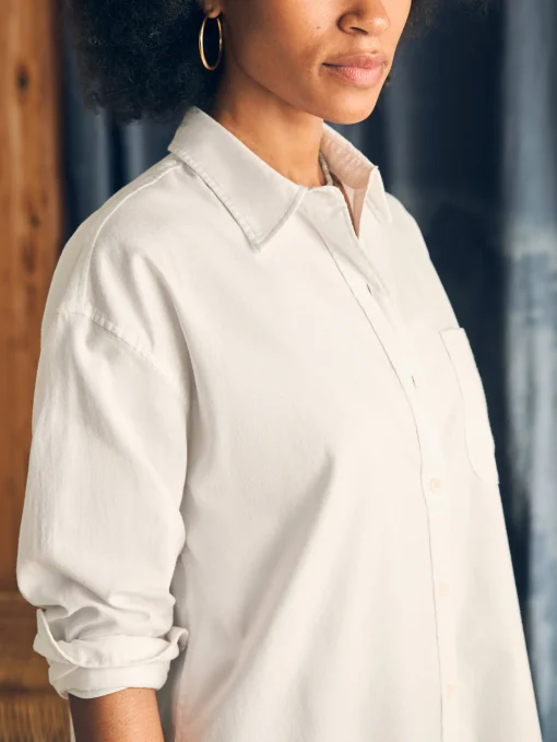 Stretch Oxford Relaxed Shirt - White