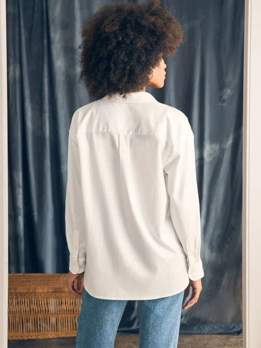 Stretch Oxford Relaxed Shirt - White