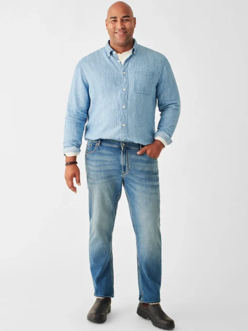 Stretch Terry Indigo 5-Pocket Pant (32" Inseam) - Easton Wash