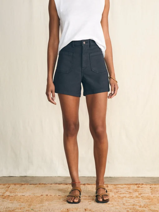 Stretch Terry Patch Pocket Short - Washed Black
