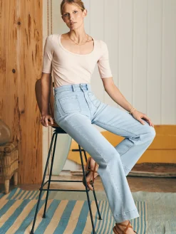 Stretch Terry Patch Pocket Pant - Clearlake Wash