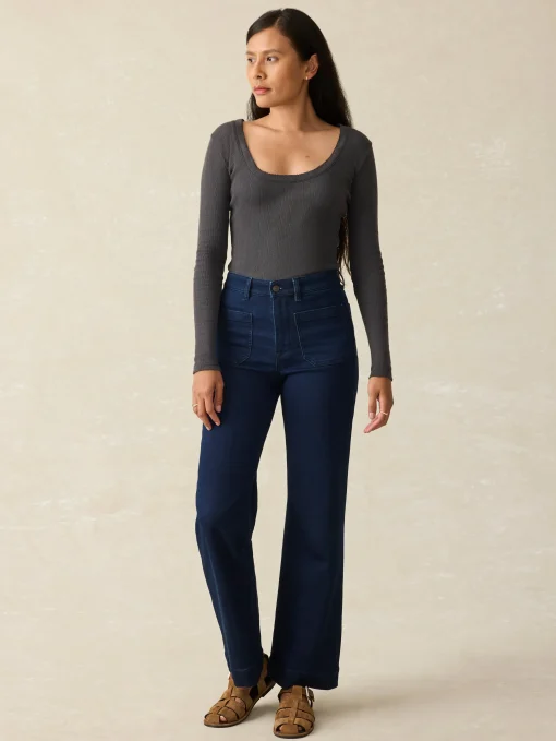 Stretch Terry Patch Pocket Ankle Pant - Clermont Wash