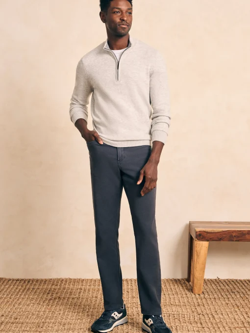 Stretch Terry 5-Pocket Athletic Fit Pant - Navy