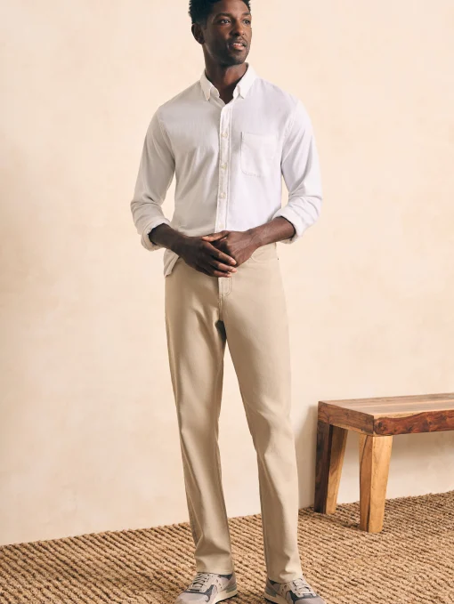 Stretch Terry 5-Pocket Athletic Fit Pant - Stone