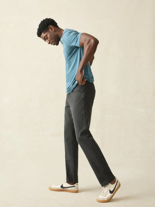 Stretch Terry 5-Pocket Athletic Fit Pant - Onyx Black