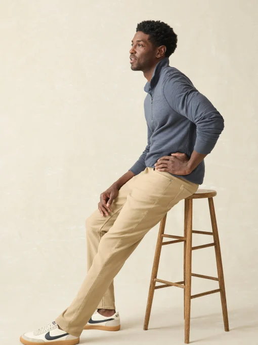 Stretch Terry 5-Pocket Athletic Fit Pant - Desert Khaki