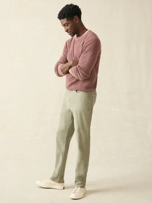 Stretch Terry 5-Pocket Athletic Fit Pant - Faded Olive