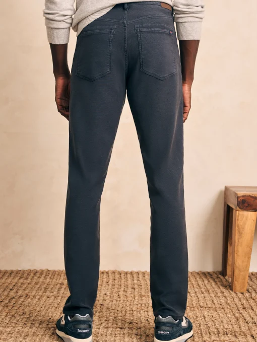 Stretch Terry 5-Pocket Athletic Fit Pant - Navy