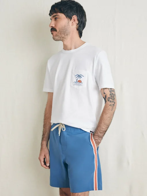 Sunwashed Boardshort - Blue Horizon Stripe
