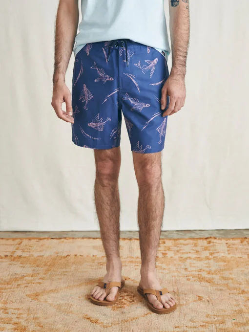Sunwashed Boardshort - Navy Pink Waterways