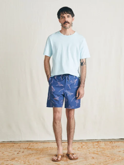Sunwashed Boardshort - Navy Pink Waterways