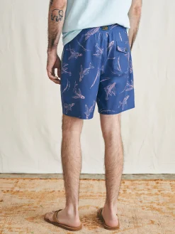 Sunwashed Boardshort - Navy Pink Waterways