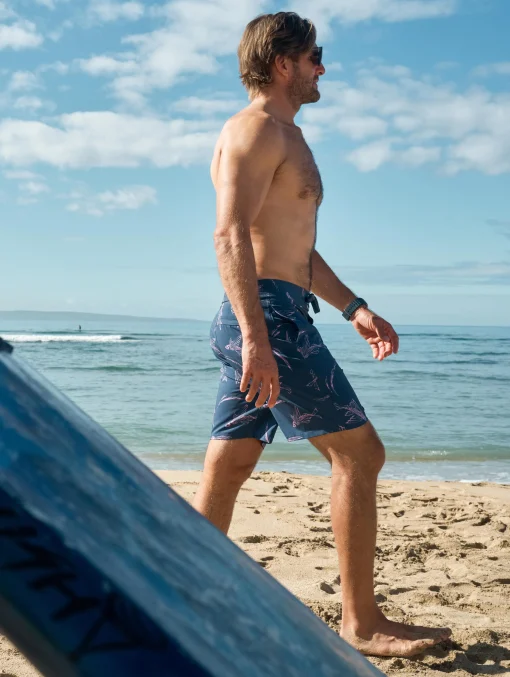 Sunwashed Boardshort - Navy Pink Waterways
