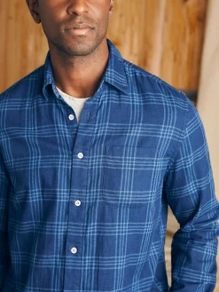 Sunwashed Chambray Shirt - Navy Night Windowpane