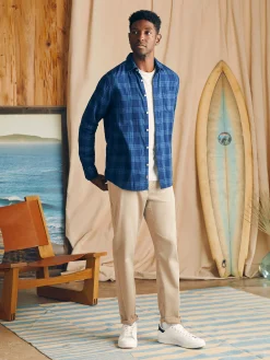 Sunwashed Chambray Shirt - Navy Night Windowpane