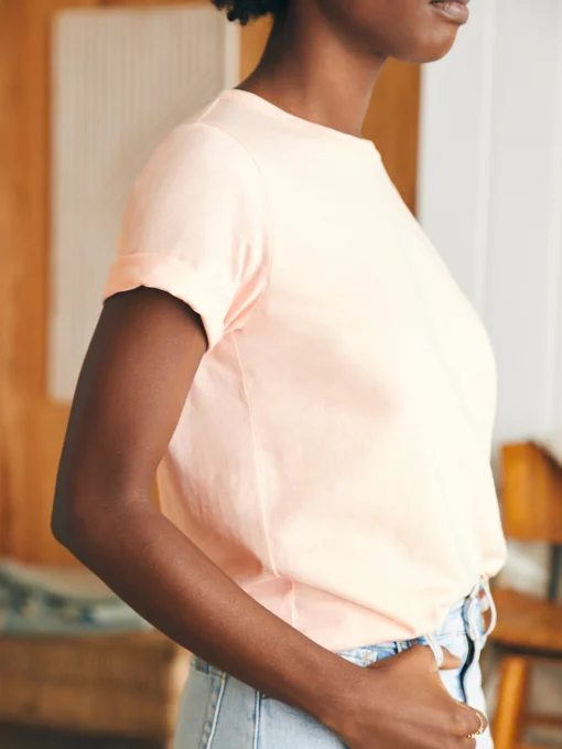 Sunwashed Crew Tee - Peach Whip