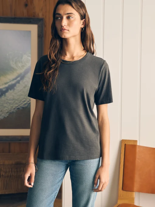 Sunwashed Crew Tee - Washed Black