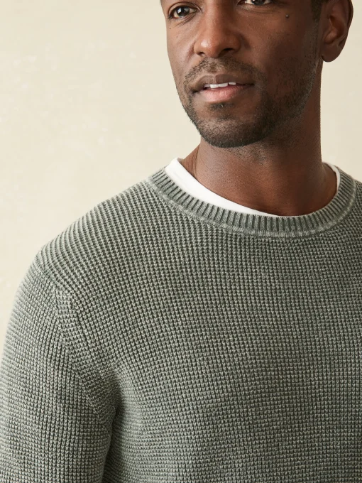 Sunwashed Crewneck Sweater (Tall) - Mountain Olive