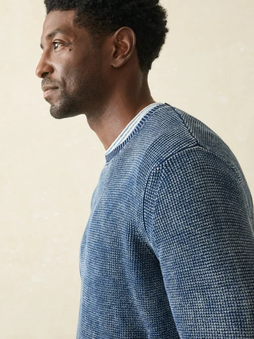 Sunwashed Crewneck Sweater - Indigo Storm Wash