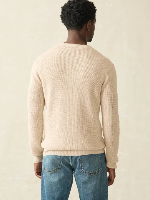 Sunwashed Crewneck Sweater - Dune Natural Surf Stripe