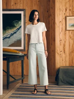 Sunwashed Cropped Crew Tee - White