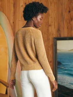 Sunwashed Fisherman Cardigan - Golden Brown
