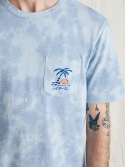 Sunwashed Graphic Tee - Blue Waves Wash