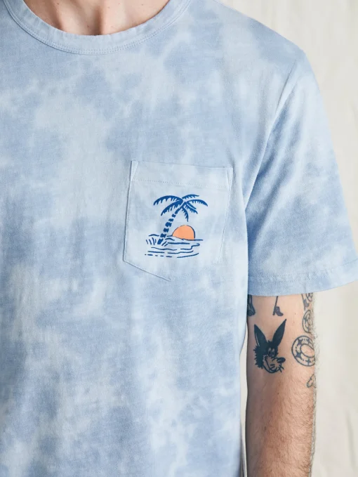 Sunwashed Graphic Tee - Blue Waves Wash