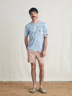 Sunwashed Graphic Tee - Blue Waves Wash