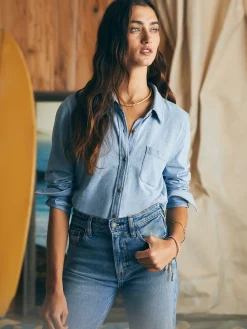 Sunwashed Knit Shirt - Light Indigo Wash