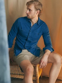 Sunwashed Knit Shirt - Medium Indigo Wash