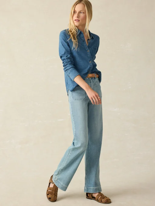 Sunwashed Knit Shirt - Medium Indigo Wash