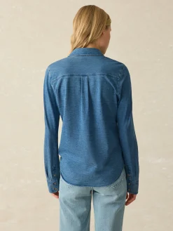 Sunwashed Knit Shirt - Medium Indigo Wash