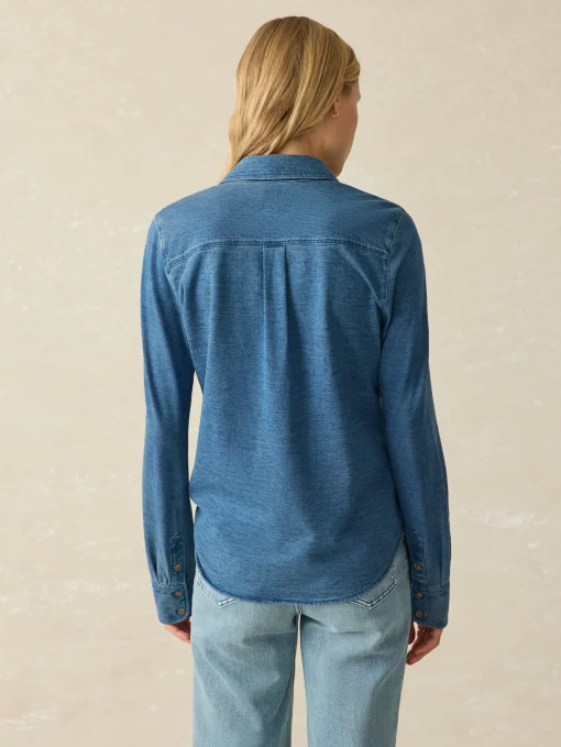 Sunwashed Knit Shirt - Medium Indigo Wash
