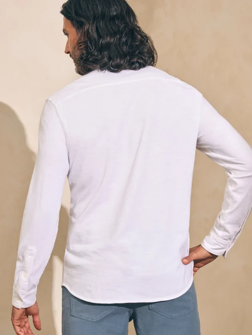 Sunwashed Knit Shirt (Single Pocket) - White