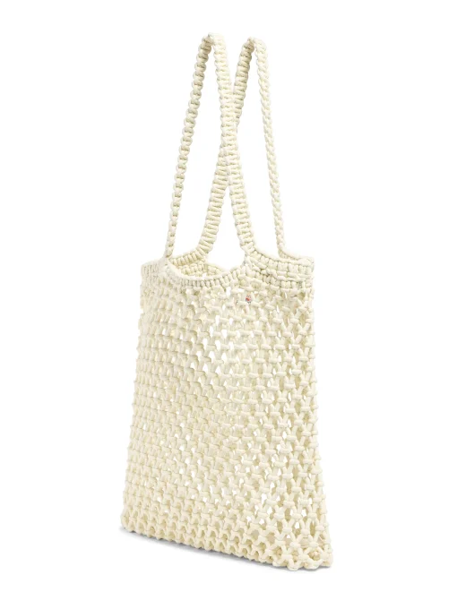 Sunwashed Macrame Tote - Cream