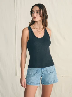 Sunwashed Rib Tank - Washed Black