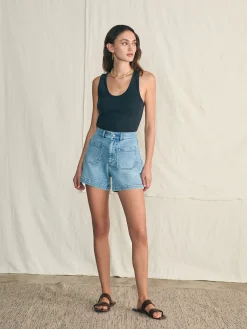 Sunwashed Rib Tank - Washed Black